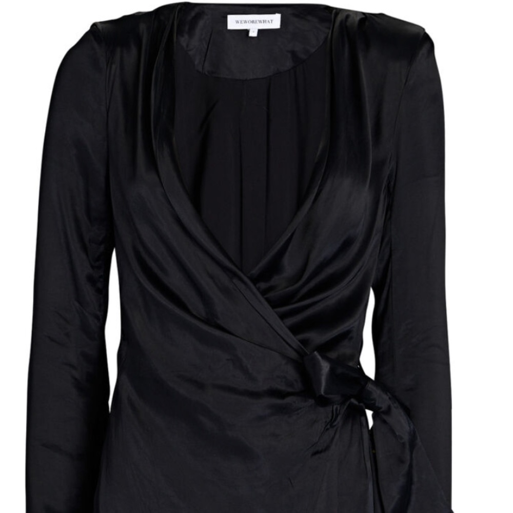 We Wore What Ruched Wrap Mini Dress